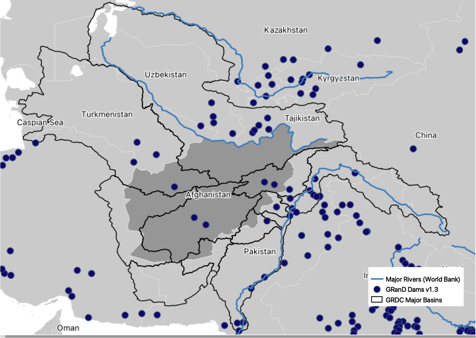 Dams in the region (WPS)