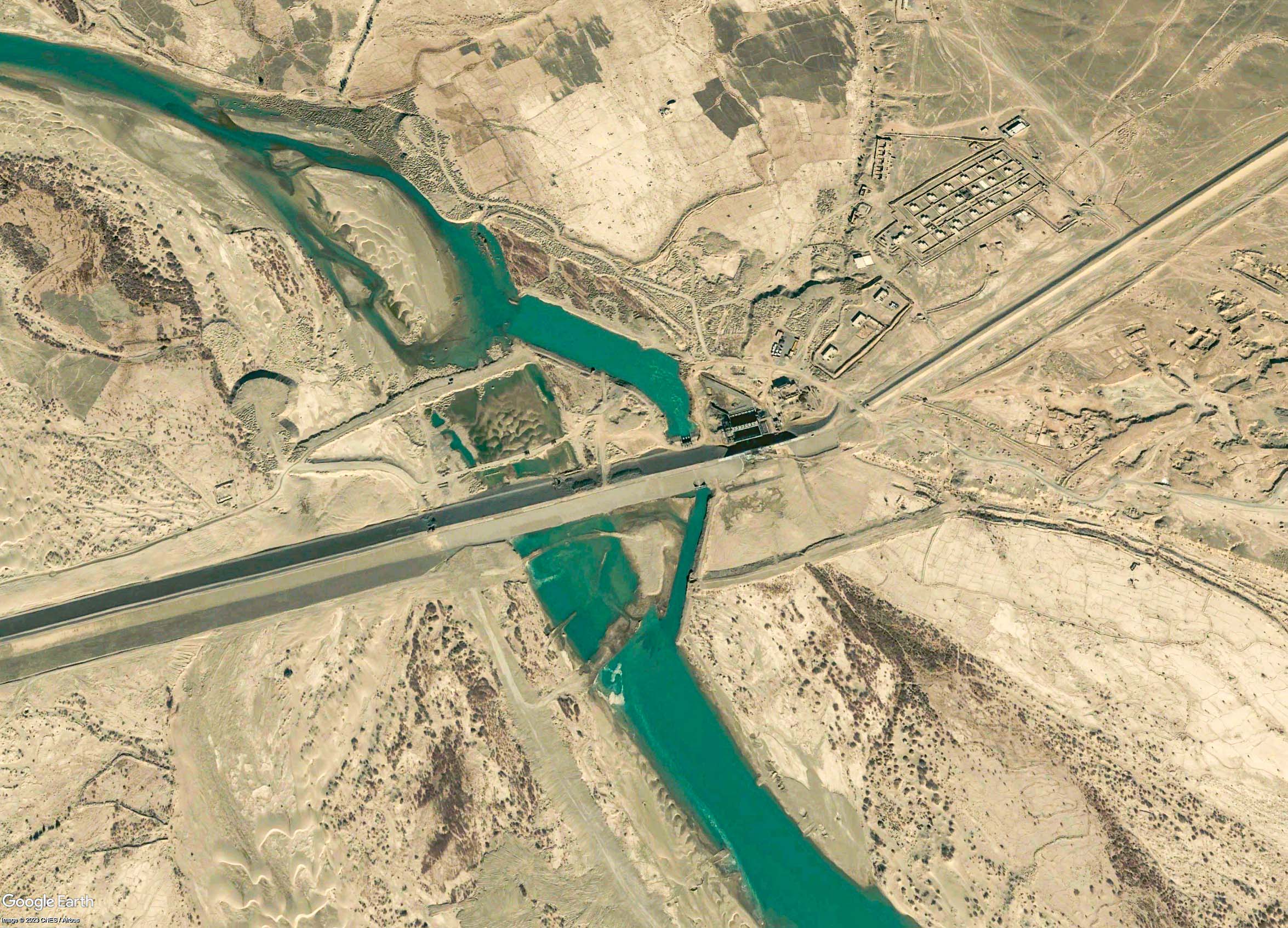 The Kamal Khan Dam inaugurated in March 2021 (Google Earth, 2023)