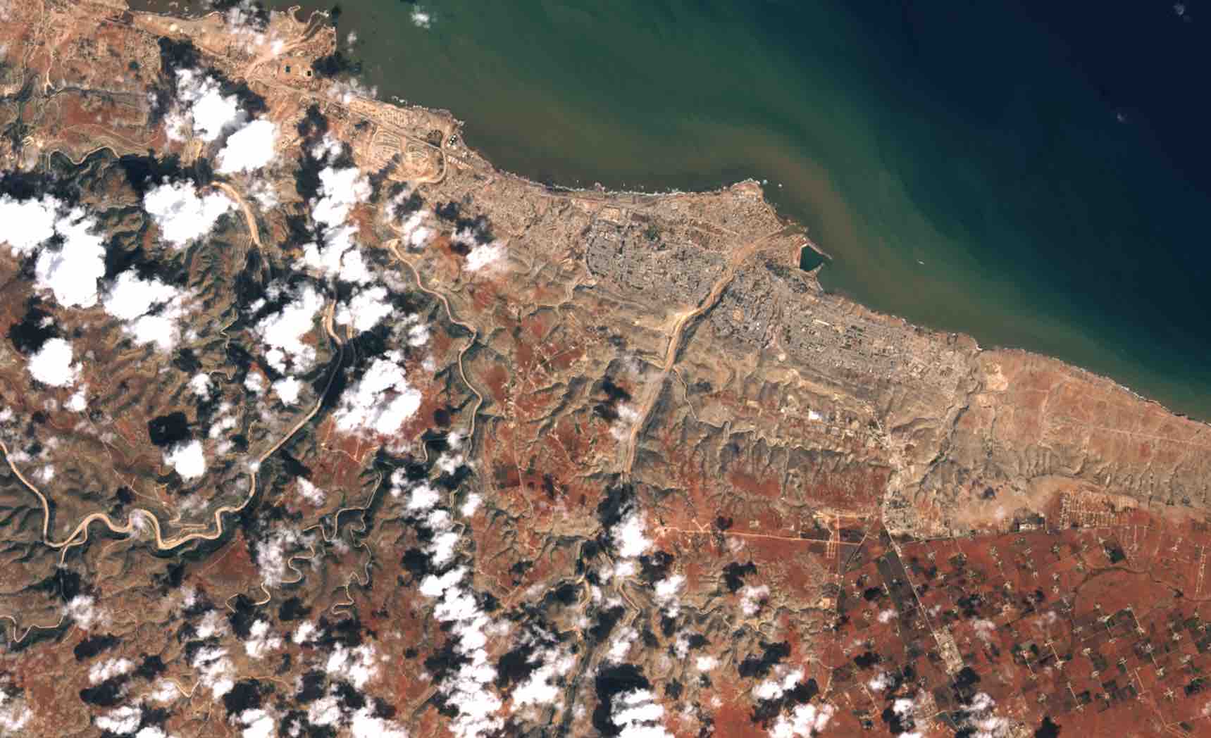 Libya flood satellite image